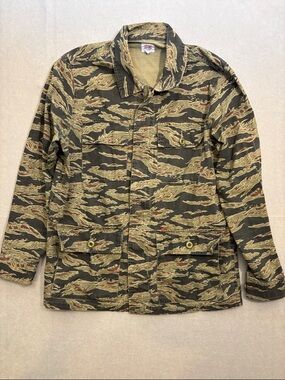 Obey Tiger Stripe Camo Zip Jacket - Olive Green & Brown